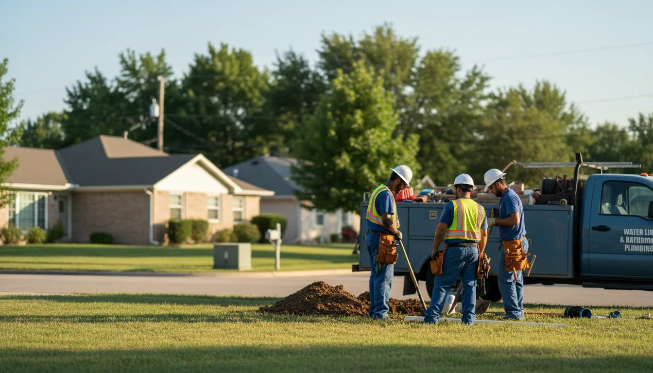 Residential water line and bathroom plumbing service in Deering, MO